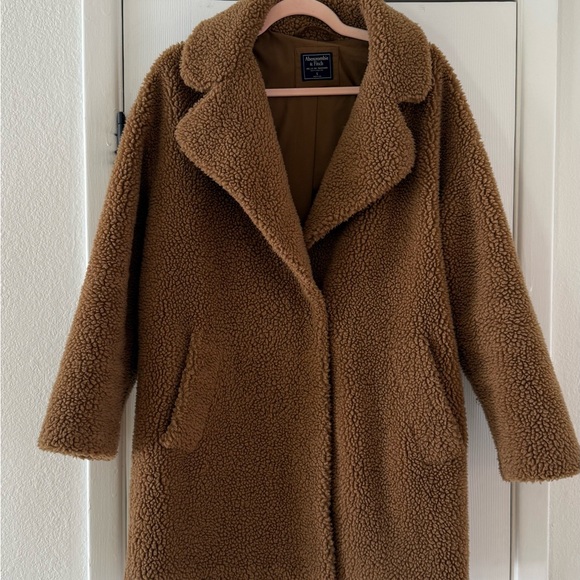 Abercrombie & Fitch brown teddy bear jacket - Picture 2 of 5